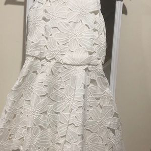 Girls white linen dress